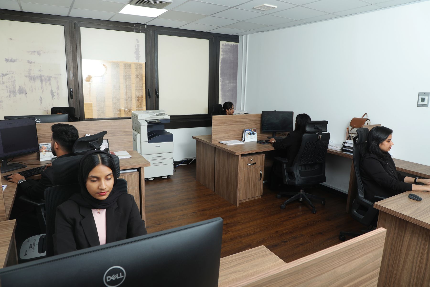Open workspace with audit teams at work